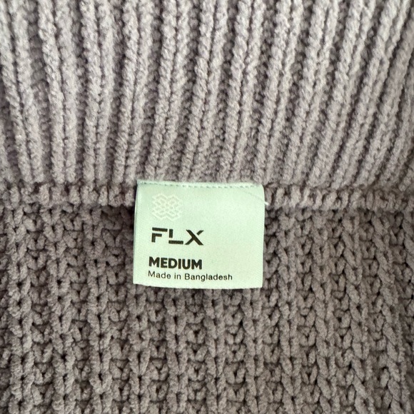 NWOT FLX Chenille Zip Up Sweater Medium - Picture 4 of 7